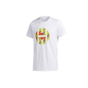 Summer Harden Баскетбольная спортивная футболка с короткими рукавами Мужские топы Белые FS9914 Adidas