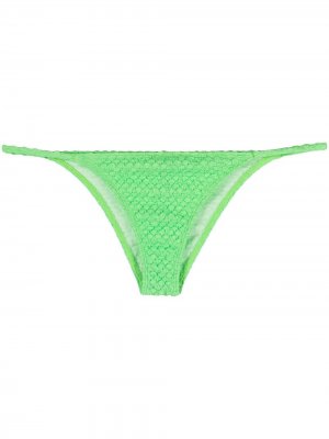 Фактурные плавки бикини с логотипом ACK. Цвет: зеленый