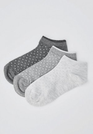 Носки 3 пары Pull&Bear. Цвет: серый