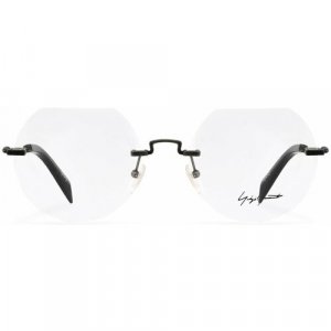 Солнцезащитные очки , круглые, оправа: металл, для женщин, прозрачный Yohji Yamamoto. Цвет: черный