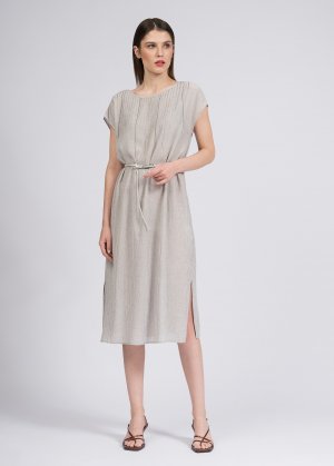 Платье-туника с разрезами ELIS. Цвет: серый