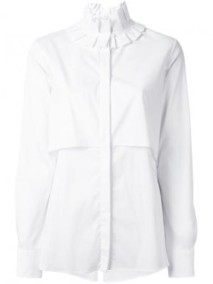 Рубашка с плиссированным воротником Capucci. Цвет: белый