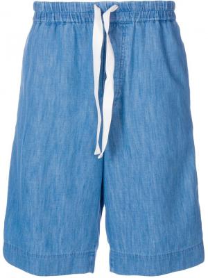 Джинсовые шорты с отделкой Web Gucci. Цвет: синий