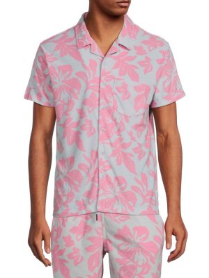 Рубашка с цветочным принтом , цвет Blue Pink Vintage Summer