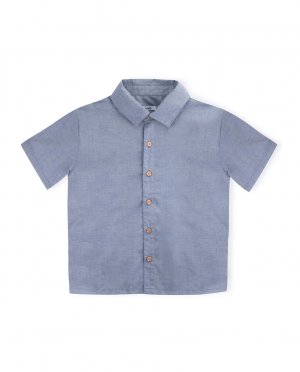 Джинсовая рубашка с короткими рукавами для мальчика, синий KNOT