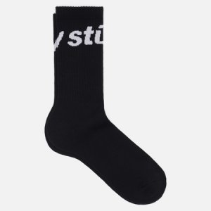 Носки Jacquard Logo Stussy. Цвет: чёрный