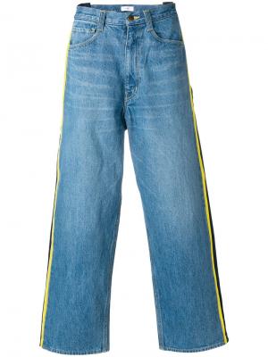 Широкие джинсы с полосками по бокам Facetasm. Цвет: синий