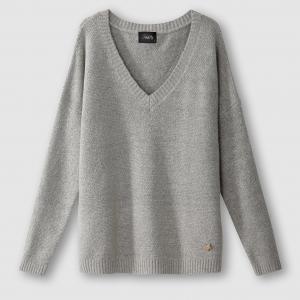 Пуловер с V-образным вырезом PAMELA SCHOOL RAG. Цвет: светло-серый