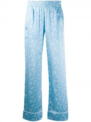 Прямые брюки с цветочным принтом GANNI. Цвет: синий