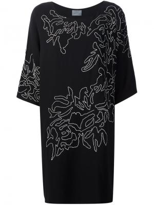Платье-шифт с цветочным узором Maiyet. Цвет: чёрный