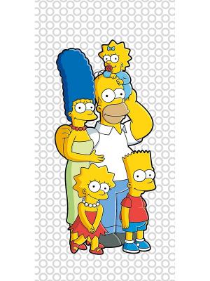 Полотенце махровое 70*140 Семейка Simpsons. Цвет: белый
