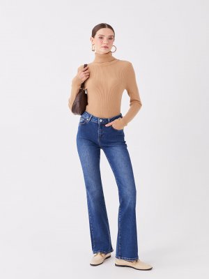 Расклешенные женские джинсовые брюки , среднее индиго родео LCW Vision