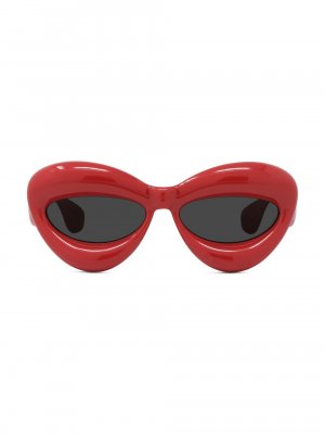 Солнцезащитные очки «кошачий глаз» 55 мм с завышенной талией, красный Loewe