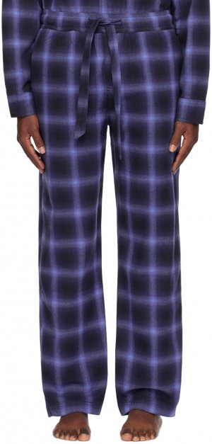 Темно-синие пижамные брюки в шотландскую клетку Tekla