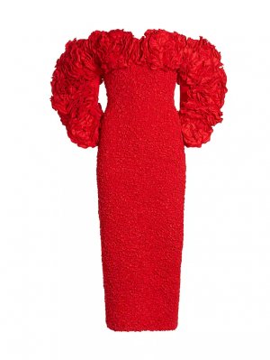 Платье-футляр миди Luna с открытыми плечами , красный Mara Hoffman