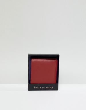 Кожаный бумажник Smith And Canova. Цвет: красный