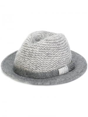 Фетровая шляпа Woolrich. Цвет: серый