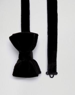 Черный бархатный галстук-бабочка Devils Advocate. Цвет: черный