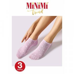 Носки , 3 пары, размер 35-38 (23-25), фиолетовый MiNiMi. Цвет: фиолетовый