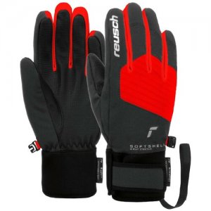 Перчатки , размер 5, серый, красный Reusch. Цвет: черный/серый