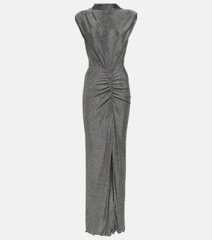 Платье макси из джерси с эффектом металлик apollo Diane Von Furstenberg, серебро Furstenberg