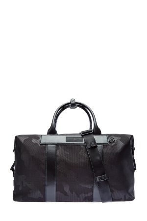 Дорожная сумка из технической ткани с камуфляжным принтом MICHAEL KORS. Цвет: черный