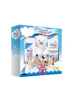 Подарочный набор для детей (Гель купания, Крем экстрамягкий, мягкая игрушка медвежонок ) Sebamed. Цвет: прозрачный