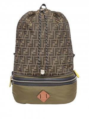 Рюкзак с логотипом Fendi. Цвет: зеленый