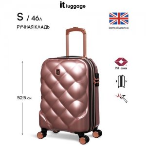 Чемодан IT Luggage, 46 л, размер S, розовый luggage. Цвет: черный