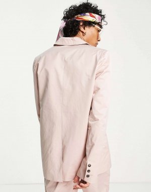 Непринужденный хлопковый пиджак в светло-розовом цвете Reclaimed Vintage