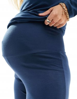 Темно-синие широкие брюки Mamalicious Maternity Mama.licious. Цвет: синий