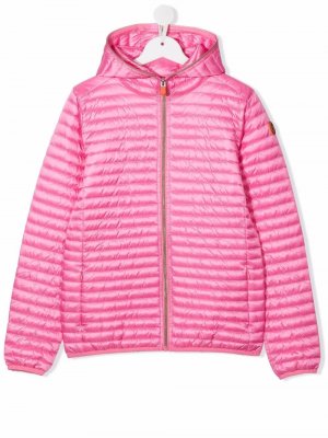TEEN hooded zip-up quilted jacket Save The Duck Kids. Цвет: розовый