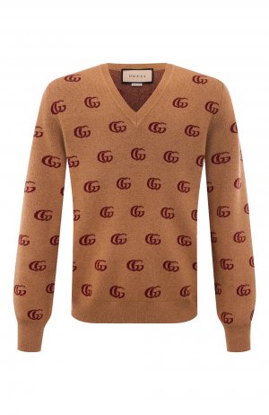 Шерстяной пуловер Gucci. Цвет: коричневый