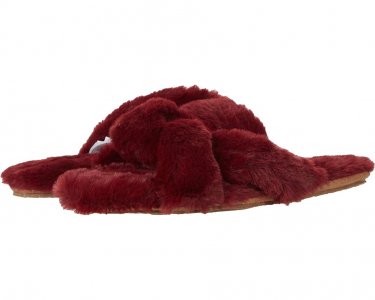Домашняя обувь Crisscross Slipper, цвет Bright Garnet Faux Fur Madewell