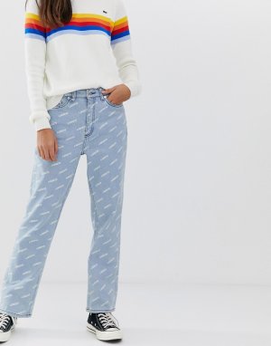 Укороченные джинсы с логотипом -Синий Lacoste