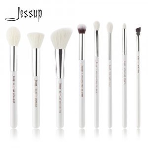 Набор профессиональных кистей для макияжа, 8 шт (Pearl White / Silver) Jessup