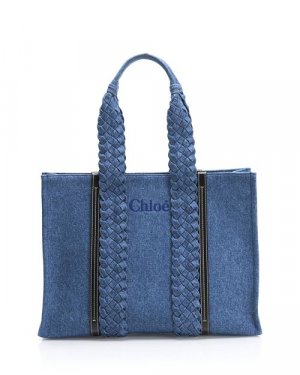 Большая сумка Woody Chloe, цвет Blue Chloé