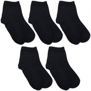Комплект из 5 пар детских носков (Орудьевский трикотаж) черные, размер 16 RuSocks. Цвет: черный