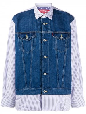 Junya Watanabe Man X Levis рубашка с джинсовой вставкой Levi's. Цвет: синий