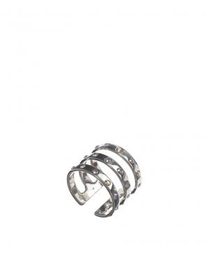 Тройное кольцо с инкрустацией Maria Francesca Pepe. Цвет: серебряный