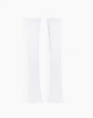 Митенки женские GAS012969 белые, 18 см Gloria Jeans. Цвет: белый