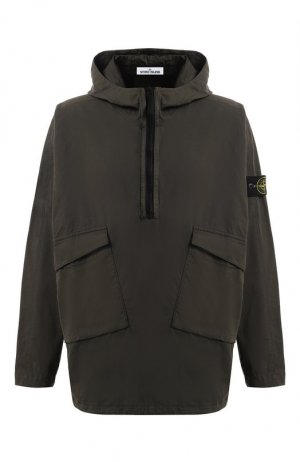 Хлопковый анорак Stone Island. Цвет: хаки