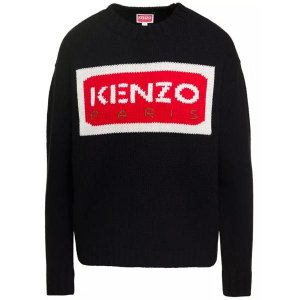 Свитер long-sleeved sweater with contrasting maxi l , черный Kenzo