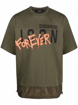 Icon Forever print T-shirt Dsquared2. Цвет: зеленый