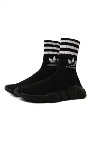 Текстильные кроссовки x Adidas Balenciaga. Цвет: чёрно-белый