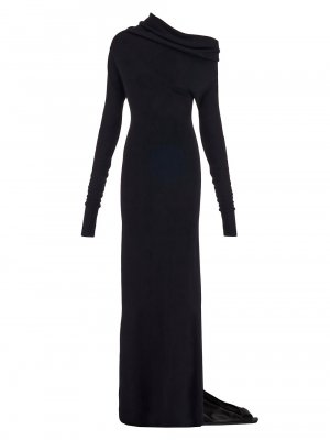 Асимметричное платье из джерси FERRAGAMO, черный Ferragamo