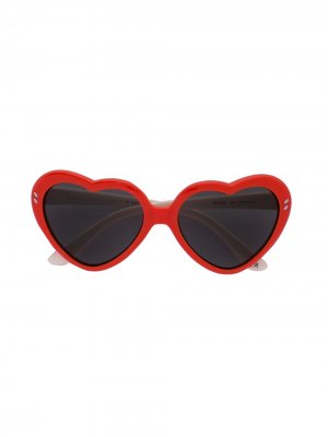 Солнцезащитные очки в оправе форме сердец Stella McCartney Kids. Цвет: красный