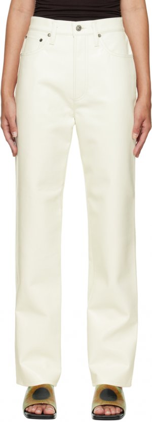 Белые брюки из переработанной кожи с зауженной талией в стиле 90-х AGOLDE