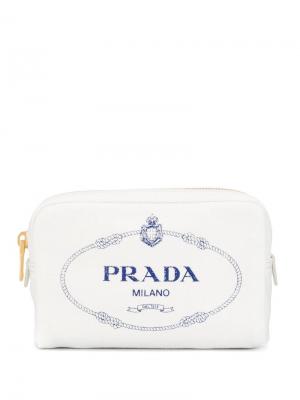 Косметичка с логотипом Prada. Цвет: белый
