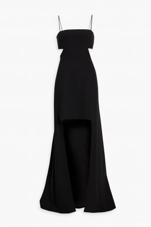 Платье Asher из эластичного крепа с асимметричным вырезом HALSTON, черный Halston